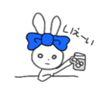 ribbon rabbit (blue) sticker #12989184