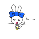 ribbon rabbit (blue) sticker #12989185