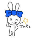 ribbon rabbit (blue) sticker #12989187