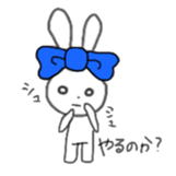 ribbon rabbit (blue) sticker #12989188