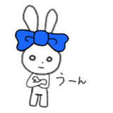 ribbon rabbit (blue) sticker #12989189