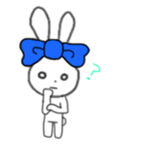 ribbon rabbit (blue) sticker #12989190