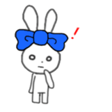 ribbon rabbit (blue) sticker #12989191