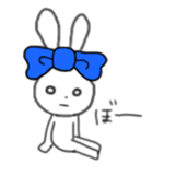ribbon rabbit (blue) sticker #12989192