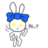ribbon rabbit (blue) sticker #12989193