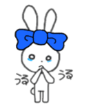 ribbon rabbit (blue) sticker #12989194