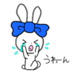 ribbon rabbit (blue) sticker #12989195