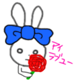 ribbon rabbit (blue) sticker #12989201