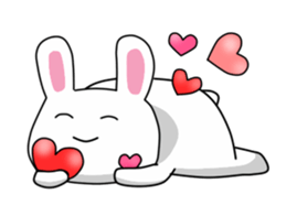 A faint smile rabbit. sticker #12989594