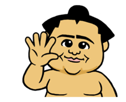 Move Sticker ! Cute mini Sumo wrestler sticker #12990135