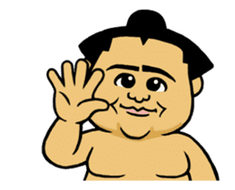 Move Sticker ! Cute mini Sumo wrestler sticker #12990135