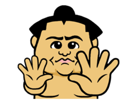 Move Sticker ! Cute mini Sumo wrestler sticker #12990138