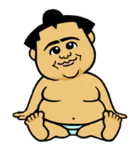 Move Sticker ! Cute mini Sumo wrestler sticker #12990140