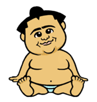 Move Sticker ! Cute mini Sumo wrestler sticker #12990140