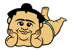 Move Sticker ! Cute mini Sumo wrestler sticker #12990142