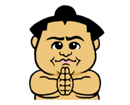 Move Sticker ! Cute mini Sumo wrestler sticker #12990147