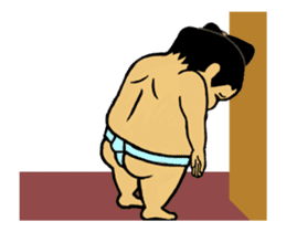 Move Sticker ! Cute mini Sumo wrestler sticker #12990148