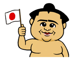 Move Sticker ! Cute mini Sumo wrestler sticker #12990149