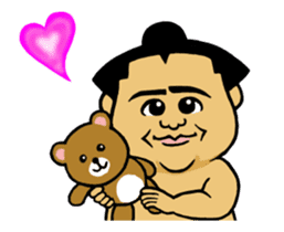 Move Sticker ! Cute mini Sumo wrestler sticker #12990153
