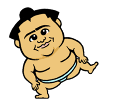 Move Sticker ! Cute mini Sumo wrestler sticker #12990155
