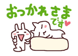 exciting cat and rabbit sticker #12990826