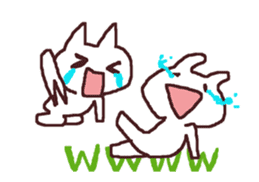exciting cat and rabbit sticker #12990831