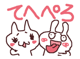 exciting cat and rabbit sticker #12990833