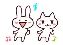exciting cat and rabbit sticker #12990838