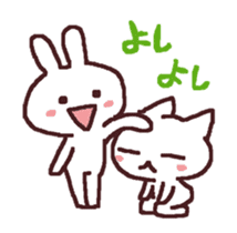 exciting cat and rabbit sticker #12990845