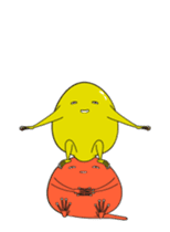 Happiness of yolk frog sticker #12991237