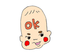 long head baby sticker #12992631