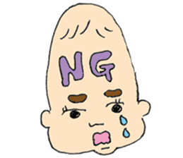 long head baby sticker #12992632