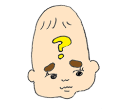 long head baby sticker #12992633