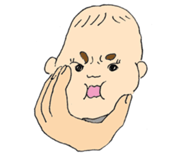 long head baby sticker #12992634