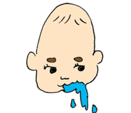 long head baby sticker #12992635