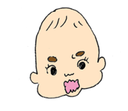 long head baby sticker #12992636