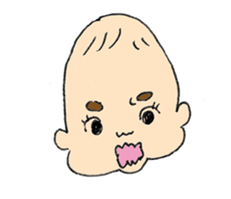 long head baby sticker #12992636