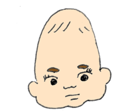 long head baby sticker #12992638