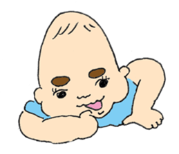 long head baby sticker #12992639