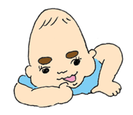 long head baby sticker #12992639
