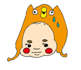 long head baby sticker #12992640