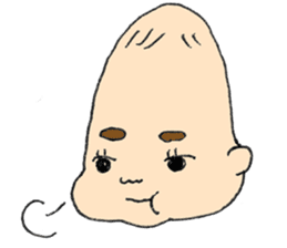 long head baby sticker #12992641