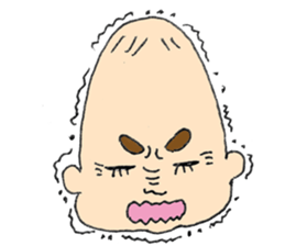 long head baby sticker #12992642