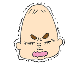 long head baby sticker #12992642