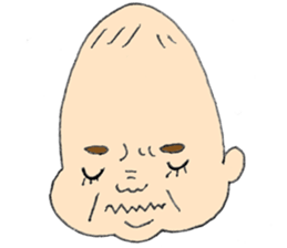 long head baby sticker #12992643