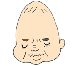 long head baby sticker #12992643