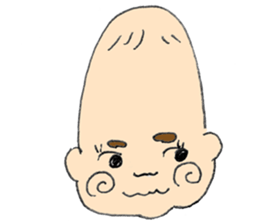 long head baby sticker #12992645
