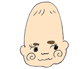 long head baby sticker #12992645