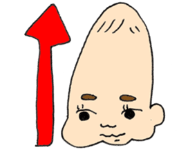 long head baby sticker #12992647