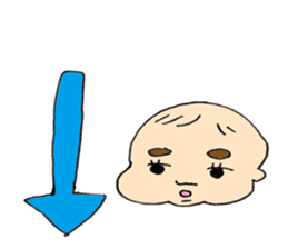 long head baby sticker #12992648
